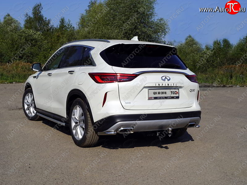 10 799 р. Защита заднего бампера (уголки, d42,4 мм) TCC INFINITI Qx50 J55 (2017-2022)  с доставкой в г. Королёв