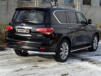 29 449 р. Защита задняя (уголки, нержавейка 76,1 мм) ТСС Тюнинг  INFINITI QX56  Z62 (2010-2013)  с доставкой в г. Королёв. Увеличить фотографию 1