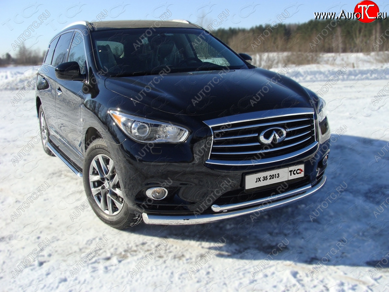 27 999 р. Защита переднего бампера нижняя d76,1*50,8 мм ТСС Тюнинг  INFINITI QX60  L50 (2013-2016) дорестайлинг (нержавейка)  с доставкой в г. Королёв