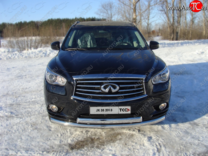 29 999 р. Защита переднего бампера нижняя d76,1*75 мм ТСС Тюнинг INFINITI QX60 L50 дорестайлинг (2013-2016) (нержавейка)  с доставкой в г. Королёв