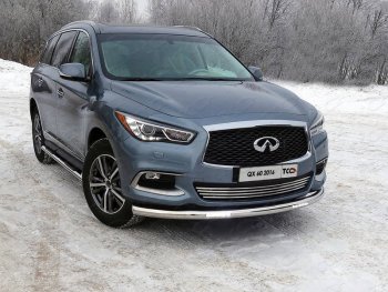 Защита переднего бампера нижняя с ДХО 76,1 мм ТСС Тюнинг INFINITI (Инфинити) QX60 (КуХ60)  L50 (2016-2021) L50 рестайлинг ()