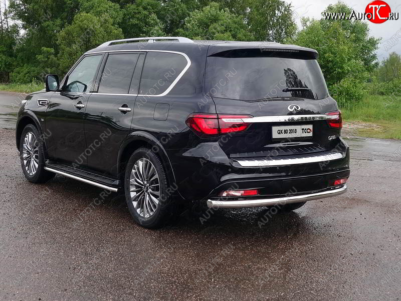 24 949 р. Защита задняя (нержавейка 76,1 мм) ТСС Тюнинг INFINITI QX80 Z62 2-ой рестайлинг (2018-2024)  с доставкой в г. Королёв