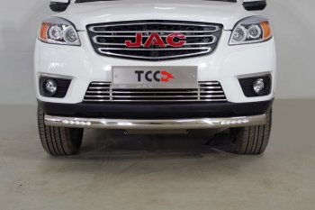 Защита переднего бампера нижняя с ДХО 76,1 мм ТСС Тюнинг JAC T6 пикап (2018-2024) ()