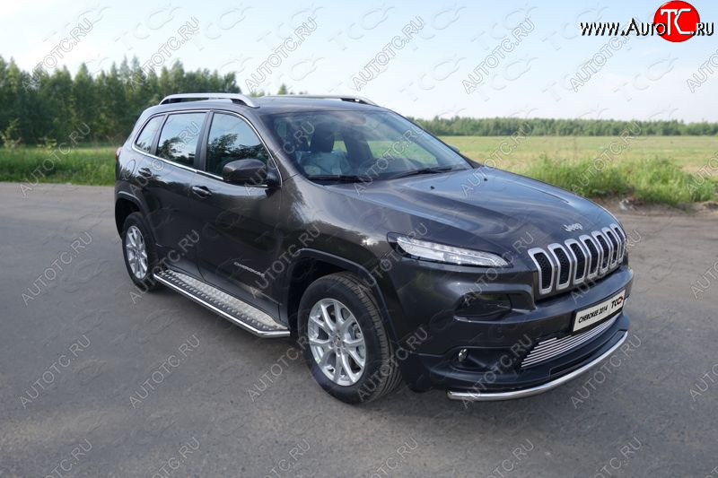 18 699 р. Защита переднего бампера нижняя d60,3 мм ТСС Тюнинг Jeep Cherokee KL дорестайлинг (2014-2017) (нержавейка)  с доставкой в г. Королёв