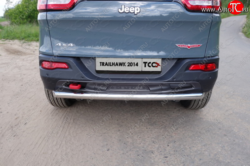 16 899 р. Защита задняя (Trailhawk, нержавейка 60,3 мм) ТСС Тюнинг  Jeep Cherokee  KL (2014-2017) дорестайлинг  с доставкой в г. Королёв