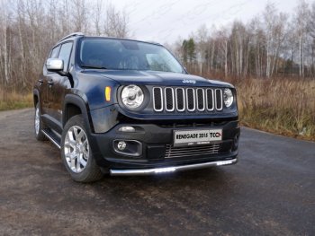 Защита переднего бампера нижняя с ДХО 60,3 мм ТСС Тюнинг Jeep (Джип) Renegade (Ренегад) (2014-2018) дорестайлинг ()