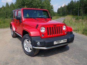 Защита переднего бампера нижняя d60,3 мм (5 дверный) ТСС Тюнинг Jeep Wrangler JK (2007-2018)  (нержавейка)