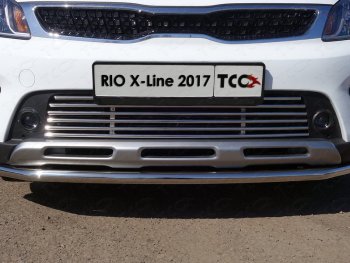 Нижняя декоративная вставка в бампер ТСС Тюнинг KIA (КИА) Rio (Рио)  X-line (2017-2021) X-line ()