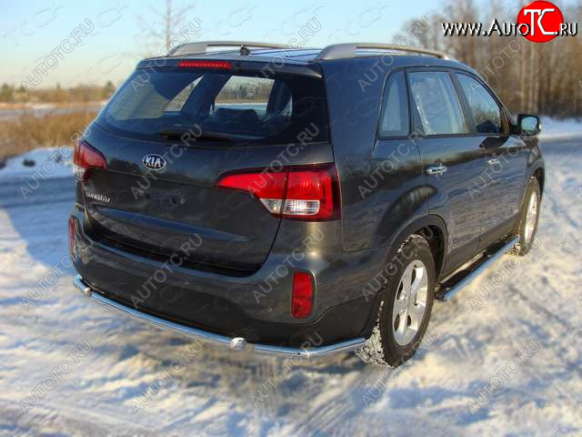 13 999 р. Защита заднего бампера (уголки, d60,3 мм) TCC KIA Sorento UM/Prime дорестайлинг (2014-2018)  с доставкой в г. Королёв