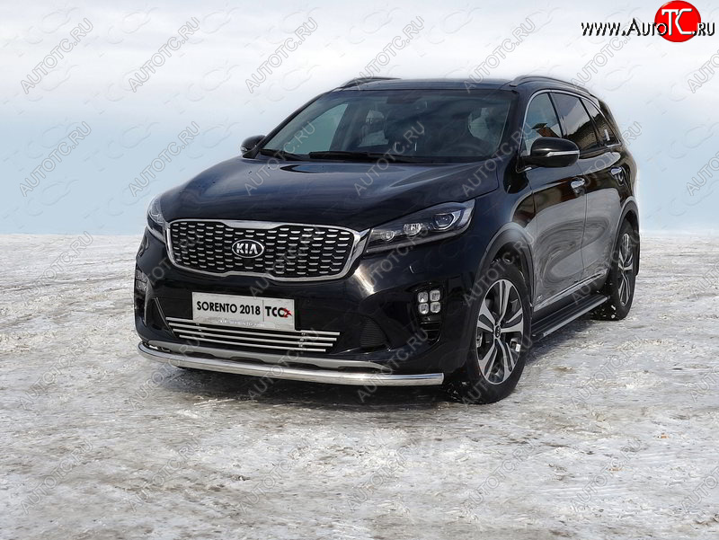 17 999 р. Защита переднего бампера нижняя d60,3 мм ТСС Тюнинг KIA Sorento UM/Prime рестайлинг (2018-2020) (нержавейка)  с доставкой в г. Королёв