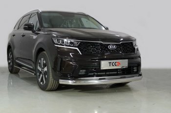 Защита переднего бампера нижняя овальная 75х42 мм ТСС Тюнинг KIA (КИА) Sorento (Соренто)  MQ4 (2020-2022) MQ4 ()