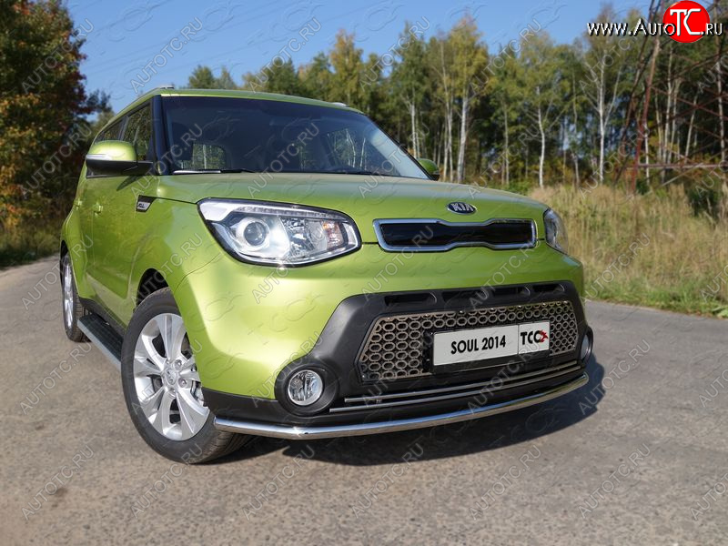 18 699 р. Защита переднего бампера нижняя d42,4 мм ТСС Тюнинг KIA Soul PS дорестайлинг (2014-2016) (нержавейка)  с доставкой в г. Королёв