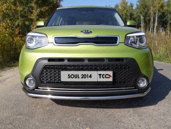 Нижняя декоративная вставка в бампер ТСС Тюнинг KIA Soul PS дорестайлинг (2014-2016) ()