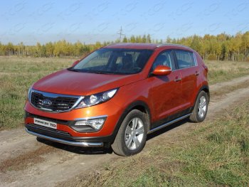 Защита порогов труба d60,3 мм ТСС Тюнинг KIA (КИА) Sportage (Спортаж)  3 SL (2010-2014) 3 SL дорестайлинг ()