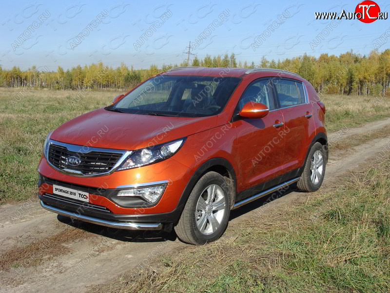 20 749 р. Защита порогов труба d60,3 мм ТСС Тюнинг  KIA Sportage  3 SL (2010-2014) дорестайлинг (серые)  с доставкой в г. Королёв