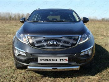 5 849 р. Нижняя декоративная вставка в бампер ТСС Тюнинг  KIA Sportage  3 SL (2014-2016) рестайлинг (d 12 мм)  с доставкой в г. Королёв. Увеличить фотографию 1