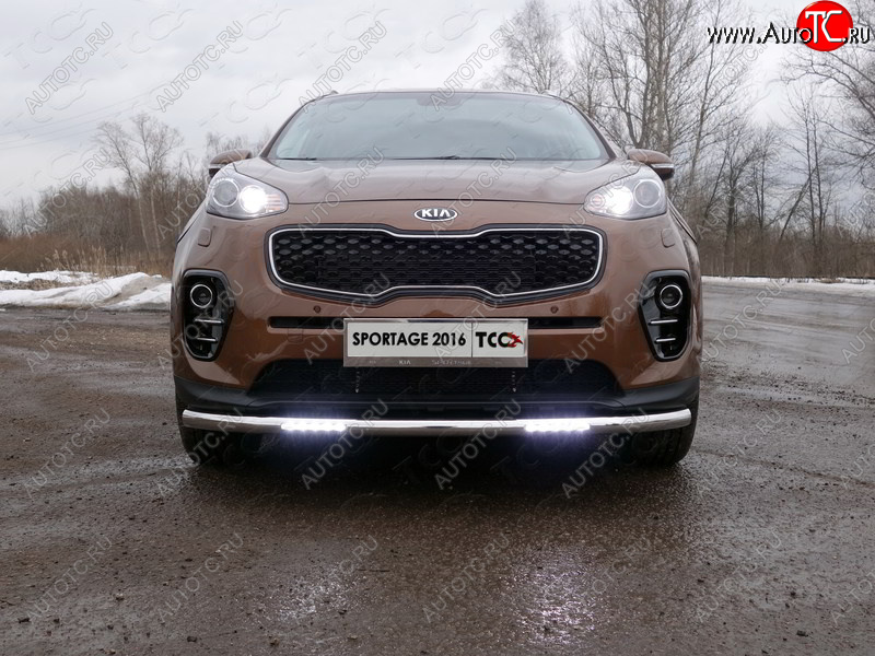 38 949 р. Защита переднего бампера нижняя с ДХО 60,3 мм ТСС Тюнинг  KIA Sportage  4 QL (2016-2018) дорестайлинг (нержавейка)  с доставкой в г. Королёв