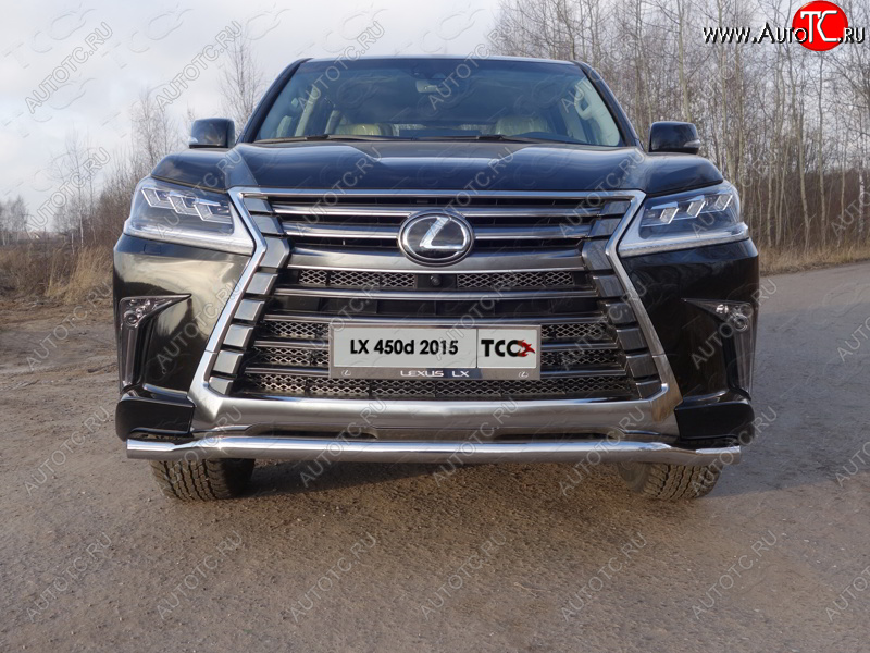 26 499 р. Защита переднего бампера нижняя d60,3 мм ТСС Тюнинг Lexus LX570 J200 2-ой рестайлинг (2015-2022) (нержавейка)  с доставкой в г. Королёв