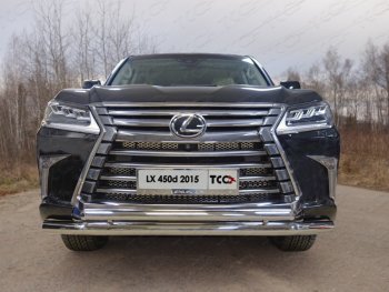 Защита передняя нижняя двойная 76,1*50,8 мм кроме F-Sport Тюнинг Lexus LX450d J200 2-ой рестайлинг (2015-2022)  (нержавейка)