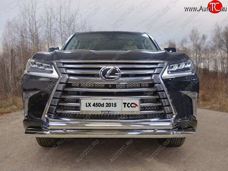 36 999 р. Защита передняя нижняя двойная 76,1*50,8 мм кроме F-Sport Тюнинг Lexus LX450d J200 2-ой рестайлинг (2015-2022) (нержавейка)  с доставкой в г. Королёв