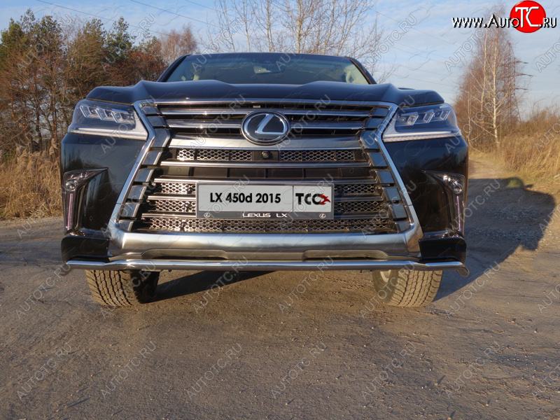 24 949 р. Защита переднего бампера нижняя d42,4 мм ТСС Тюнинг Lexus LX450d J200 2-ой рестайлинг (2015-2022) (нержавейка)  с доставкой в г. Королёв