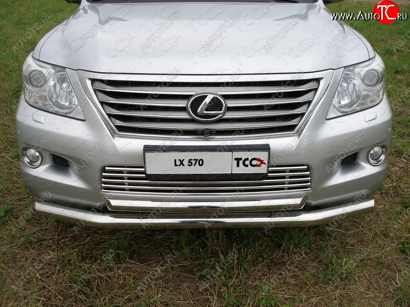 32 749 р. Защита переднего бампера нижняя d76,1*60,3 мм ТСС Тюнинг  Lexus LX570  J200 (2007-2012) дорестайлинг (нержавейка)  с доставкой в г. Королёв