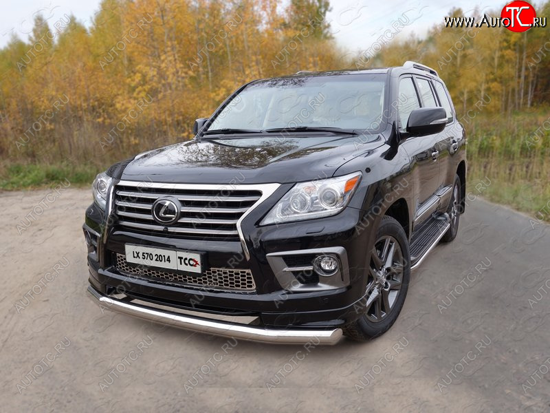 27 999 р. Защита переднего бампера нижняя 76,1 мм ТСС Тюнинг  Lexus LX570  J200 (2012-2015) 1-ый рестайлинг (нержавейка)  с доставкой в г. Королёв