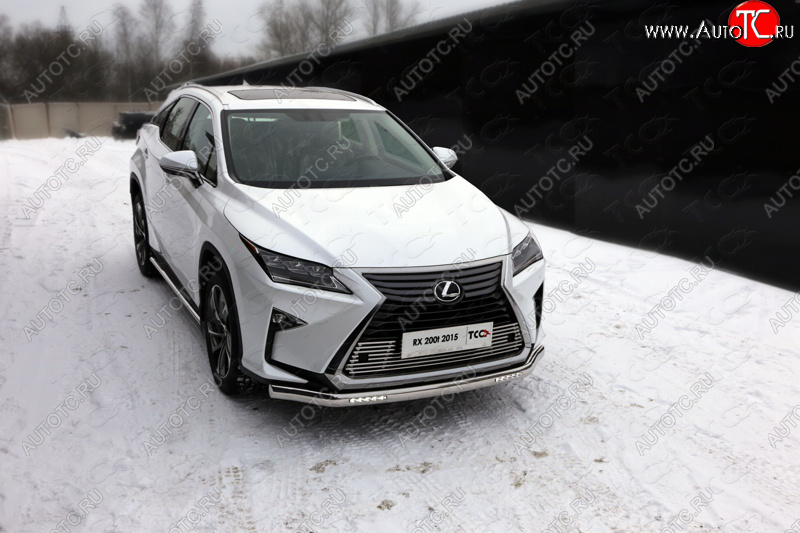 45 999 р. Защита передняя нижняя овальная с ДХО 75х42 мм ТСС Тюнинг Lexus RX300 XU10 дорестайлинг (1995-2001) (нержавейка)  с доставкой в г. Королёв