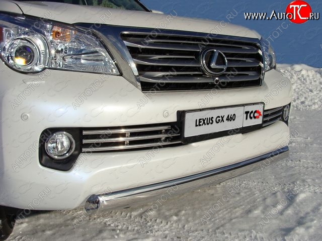 24 099 р.  Защита переднего бампера нижняя 75*42 мм ТСС Тюнинг Lexus GX460 J150 дорестайлинг (2009-2013) (нержавейка)  с доставкой в г. Королёв