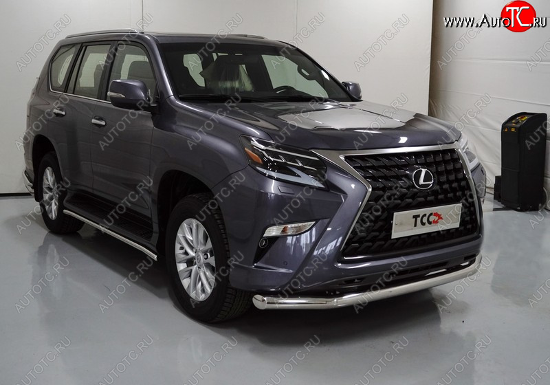 32 749 р. Защита переднего бампера нижняя 76,1 мм ТСС тюнинг  Lexus GX460  J150 (2019-2022) 2-ой рестайлинг (нержавейка)  с доставкой в г. Королёв