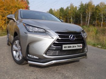 Защита переднего бампера кенгурин 60,3 мм кроме F-Sport ТСС Тюнинг Lexus NX300h Z10 дорестайлинг (2014-2017)  (нержавейка)