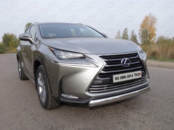 Защита переднего бампера нижняя овальная 75х42 мм ТСС Тюнинг Lexus (Лексус) NX200 (НХ)  Z10 (2014-2017) Z10 дорестайлинг