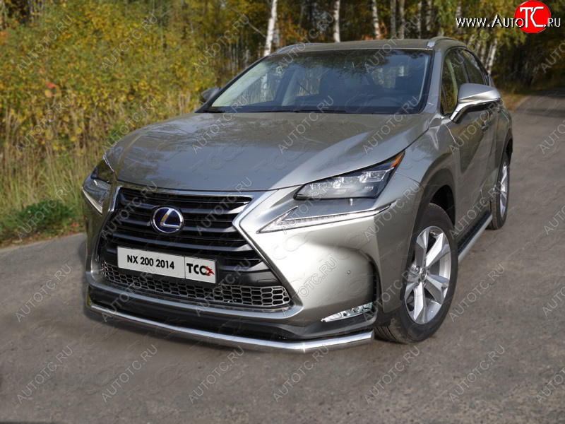 20 999 р. Защита переднего бампера нижняя d60,3 мм, кроме F-Sport ТСС Тюнинг  Lexus NX200  Z10 (2014-2017) дорестайлинг (нержавейка)  с доставкой в г. Королёв