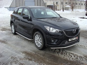 Защита переднего бампера нижняя d42,4 мм ТСС Тюнинг Mazda CX-5 KE дорестайлинг (2011-2014) ()