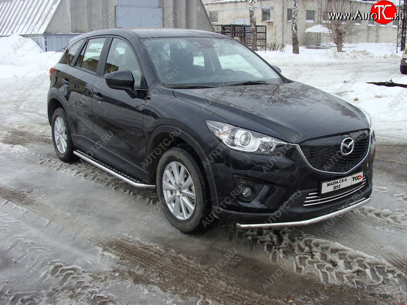 15 549 р. Защита переднего бампера нижняя d42,4 мм ТСС Тюнинг Mazda CX-5 KE дорестайлинг (2011-2014) (нержавейка)  с доставкой в г. Королёв