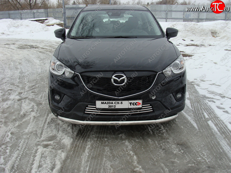 18 699 р. Защита переднего бампера нижняя d60,3 мм ТСС Тюнинг Mazda CX-5 KE дорестайлинг (2011-2014) (нержавейка)  с доставкой в г. Королёв