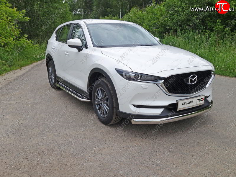 47 849 р. Пороги с площадкой 75х42 мм ТСС Тюнинг  Mazda CX-5  KF (2016-2025) (серые)  с доставкой в г. Королёв