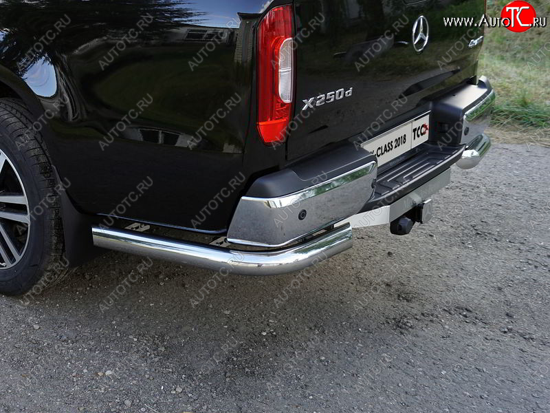 26 699 р. Защита задняя (уголки, нержавейка 76,1 мм) ТСС Тюнинг  Mercedes-Benz X class  W470 (2017-2020)  с доставкой в г. Королёв