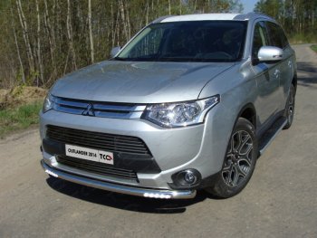 Защита переднего бампера нижняя с ходовыми огнями 60,3 мм ТСС Тюнинг Mitsubishi (Митсубиси) Outlander (Аутлэндэр)  GF (2014-2016) GF 1-ый рестайлинг ()