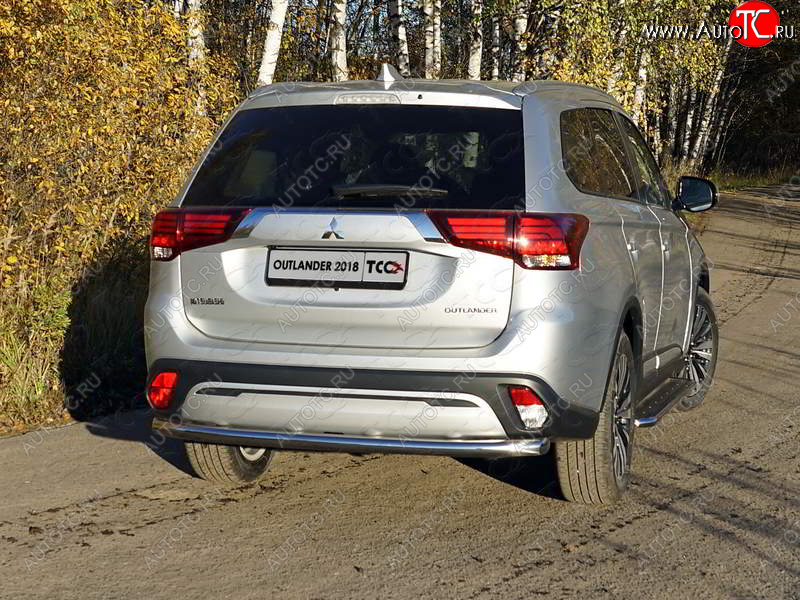 21 799 р. Защита задняя (нержавейка 60,3 мм) ТСС Тюнинг Mitsubishi Outlander GF 3-ий рестайлинг (2018-2022)  с доставкой в г. Королёв