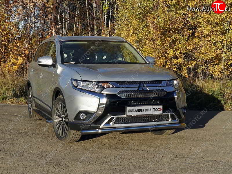 18 699 р. Защита переднего бампера нижняя d60,3 мм ТСС Тюнинг Mitsubishi Outlander GF 3-ий рестайлинг (2018-2022) (нержавейка)  с доставкой в г. Королёв