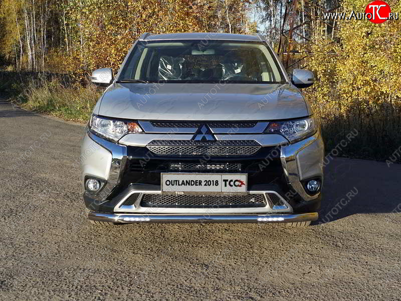 33 999 р. Защита переднего бампера нижняя с ДХО 60,3 мм ТСС Тюнинг Mitsubishi Outlander GF 3-ий рестайлинг (2018-2022) (нержавейка)  с доставкой в г. Королёв