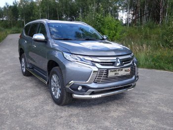 Защита переднего бампера нижняя с ДХО 76,1 мм ТСС Тюнинг Mitsubishi (Митсубиси) Pajero Sport (Паджеро)  QE (2015-2021) QE дорестайлинг ()