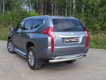 Защита задняя (нержавейка 76,1 мм) ТСС Тюнинг Mitsubishi Pajero Sport QE дорестайлинг (2015-2021)