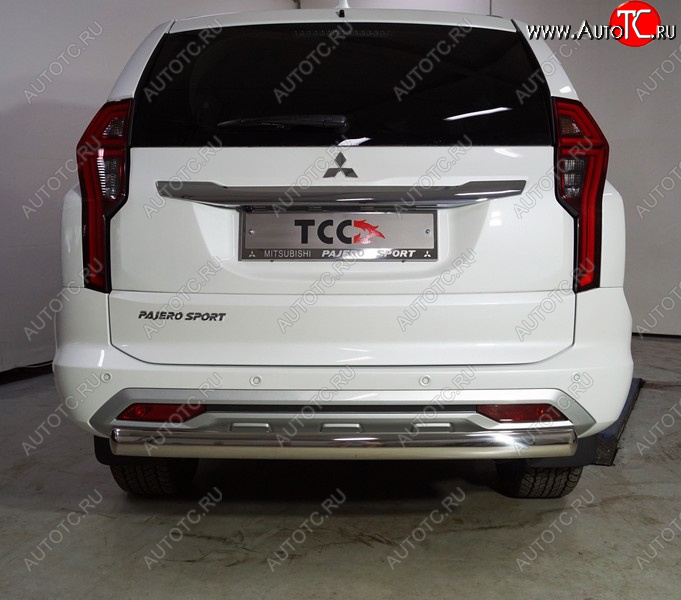 23 399 р. Защита заднего бампера (овальная, d75х42 мм) TCC  Mitsubishi Pajero Sport  QF (2019-2022) рестайлинг  с доставкой в г. Королёв