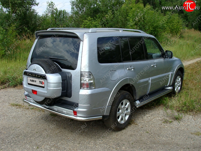 22 999 р. Защита задняя (центральная нержавейка 60,3 мм) ТСС Тюнинг Mitsubishi Pajero 4 V80 3 дв. 1-ый рестайлинг (2011-2014)  с доставкой в г. Королёв