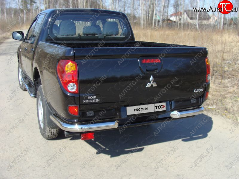 22 999 р. Защита задняя (уголки, нержавейка 76,1 мм) ТСС Тюнинг  Mitsubishi L200  4 (2013-2016)  рестайлинг  с доставкой в г. Королёв