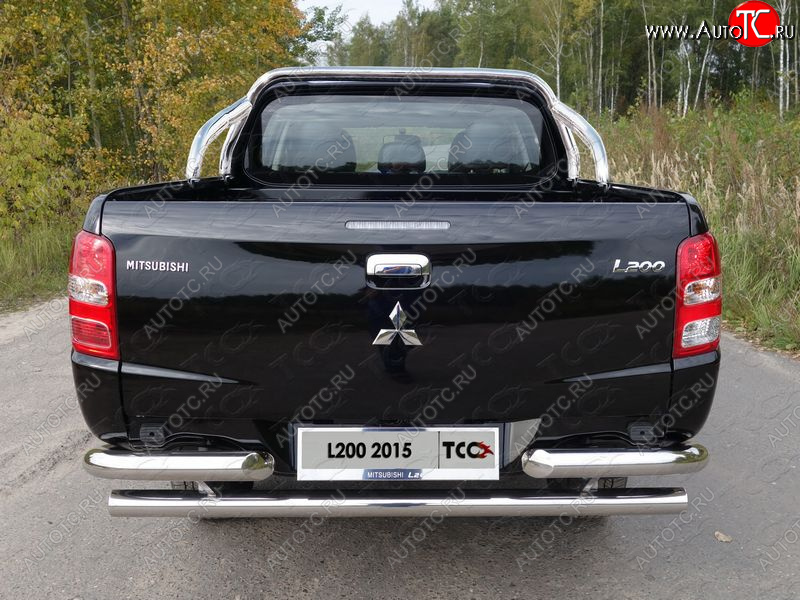 72 399 р. Защита кузова (только для кузова) d75х42 мм ТСС Тюнинг  Mitsubishi L200  5 KK,KL (2018-2022) рестайлинг (нержавейка)  с доставкой в г. Королёв