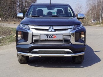 Защита переднего бампера нижняя с ДХО 76,1 мм ТСС Тюнинг Mitsubishi (Митсубиси) L200 (л)  5 KK,KL (2018-2022) 5 KK,KL рестайлинг ()