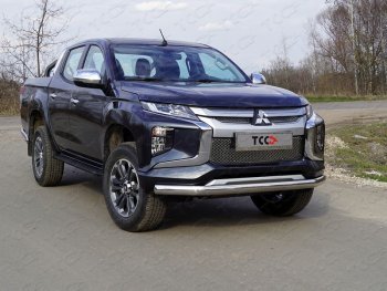 Защита переднего бампера нижняя овальная75*42 мм ТСС Тюнинг Mitsubishi (Митсубиси) L200 (л)  5 KK,KL (2018-2022) 5 KK,KL рестайлинг ()